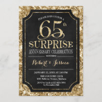 Surprise 65th Wedding Anniversary - Black Gold