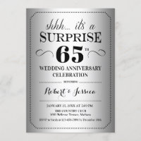 Surprise 65th Wedding Anniversary - Silver Black