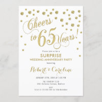 Surprise 65th Wedding Anniversary - White & Gold