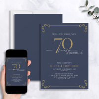 Surprise 70 & Fabulous Blue White & Gold Birthday