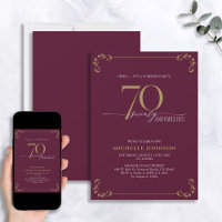 Surprise 70 & Fabulous Burgundy & Gold Birthday