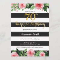 Surprise 70th Birthday Invitation Women Floral