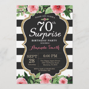 Surprise 70th Birthday Invitation Women Floral