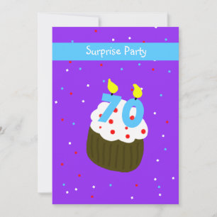 Surprise 70th Birthday Party Invitation Cupcake