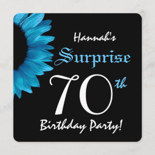 SURPRISE 70th Birthday Party Sunflower A01B Invitation