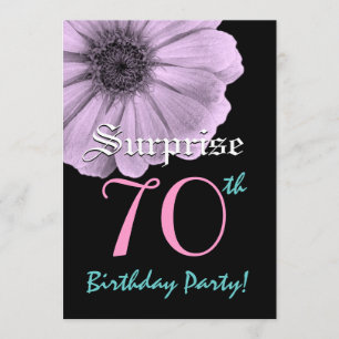 SURPRISE 70th Birthday Template Purple Daisy