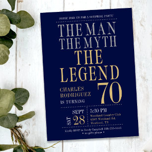 Surprise 70th Birthday The Man The Myth The Legend Invitation