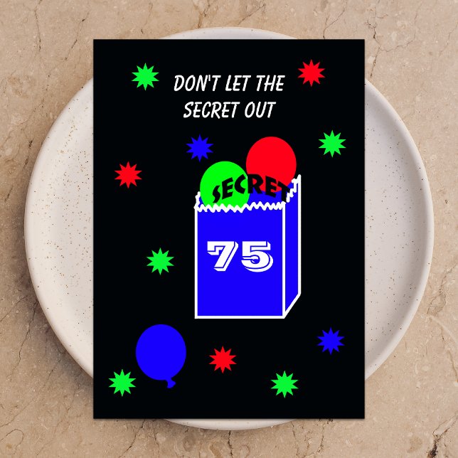 Surprise 75th Birthday Party Invitation SECRET (Creator Uploaded)