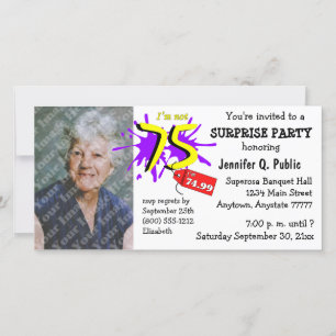Surprise 75th Birthday Party Photo Invitation