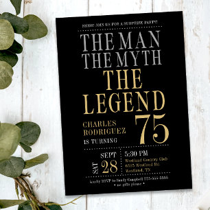 Surprise 75th Birthday The Man The Myth The Legend Invitation