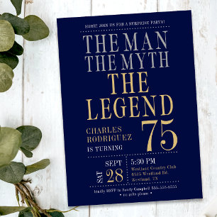 Surprise 75th Birthday The Man The Myth The Legend Invitation