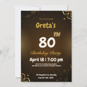 Surprise 80th Birthday Party Invitation