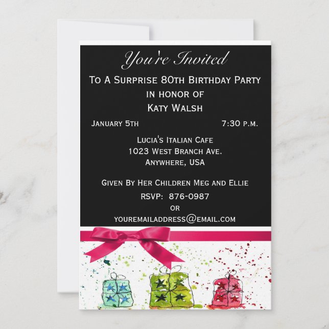 Surprise 80th Birthday Party Invitation (Front)