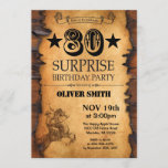 Surprise 80th Western Birthday Invitation<br><div class="desc">Surprise 80th Western Birthday Invitation. Cowboy Horse Wild West Theme Birthday Party. Rustic Wood Country Background. For further customisation,  please click the "Customise it" button and use our design tool to modify this template.</div>