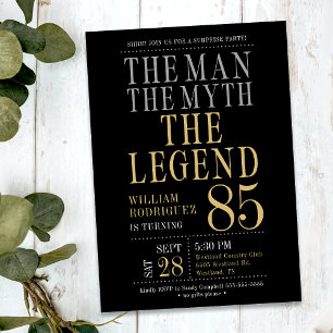 Surprise 85th Birthday The Man The Myth The Legend Invitation