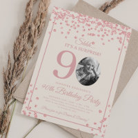 SURPRISE 90th Birthday Rose Gold Confetti Beige