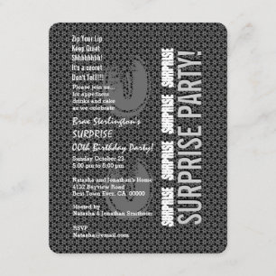 SURPRISE Any Year Birthday Black and White A02 Invitation