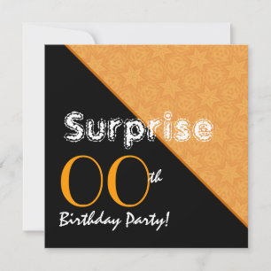 SURPRISE Any Year Birthday Gold Stars G31 Invitation
