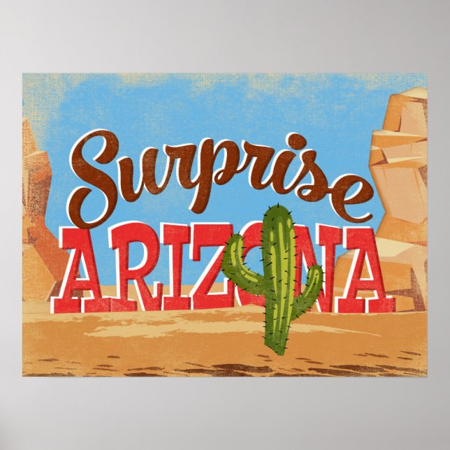 Surprise Arizona Vintage Travel Poster (Front)