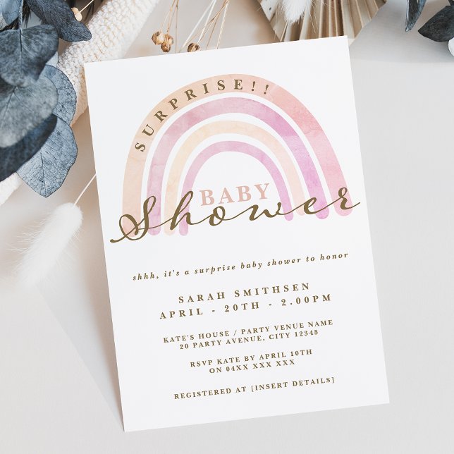 Surprise Baby Shower Neutral Rainbow Invitation (Creator Uploaded)