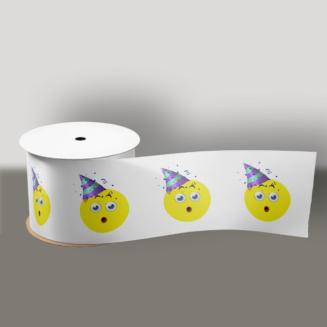 Surprise Birthday Emoji Satin Ribbon (Creator Uploaded)