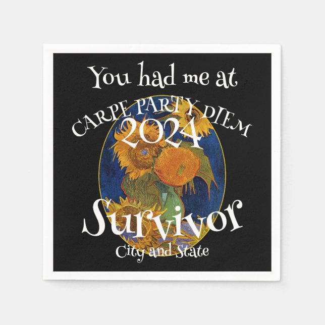 Surprise Birthday Festival Block 2024 Party Napkin (Front)