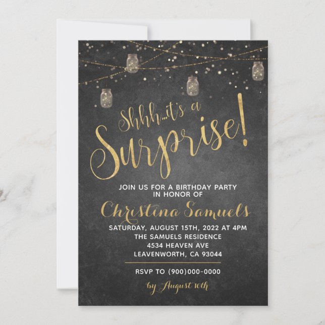 Surprise Birthday Invitation (Front)