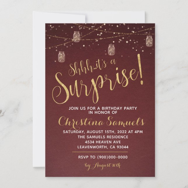 Surprise Birthday Invitation (Front)