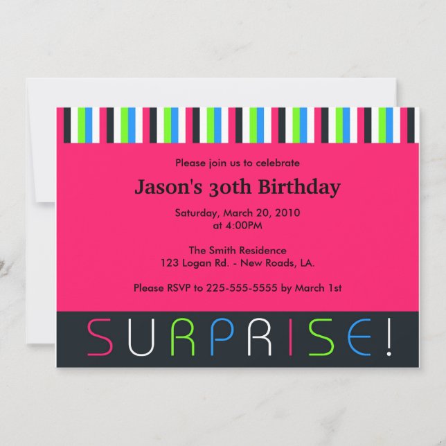 Surprise Birthday Invitation (Front)