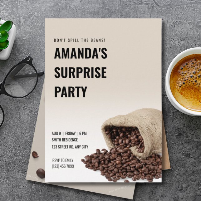 Surprise Birthday Party, Adult, Coffee Brunch Invitation (Creator Uploaded)
