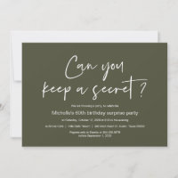 Surprise Birthday Party Celebration, Olive Green