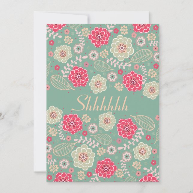 Surprise Birthday Party Chic Funky Modern Floral Invitation (Front)