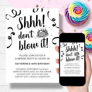 Surprise Birthday Party Don't Blow It Invitation