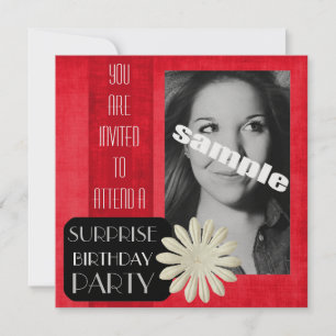 Surprise Birthday Party for Young Lady Hot PINK Invitation