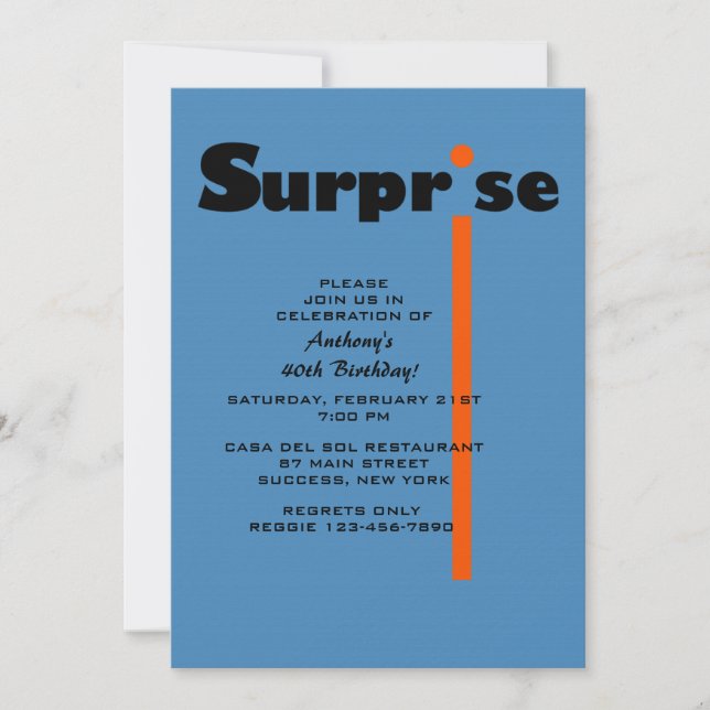 Surprise Birthday Party Invitation (Front)