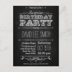 Surprise Birthday Party Invitation Postcard