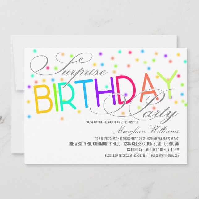 Surprise Birthday Party Invitations (Front)