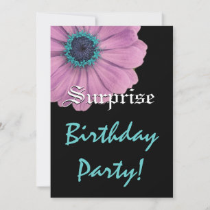 SURPRISE Birthday Pink Daisy Custom Name Invitation