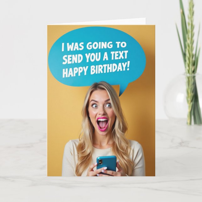 Surprise Birthday Text Card (Front)
