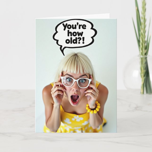 Surprise Blonde Birthday Card (Front)