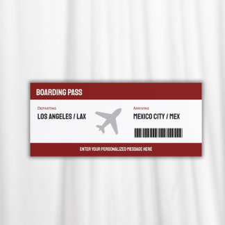 Surprise Boarding Pass Plane Ticket Invitation
