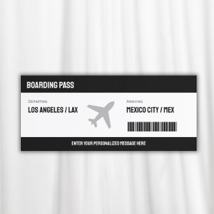 Surprise Boarding Pass Plane Ticket Invitation