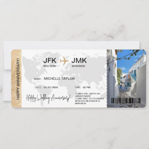 Surprise Boarding Pass Ticket Destination Greece Invitation