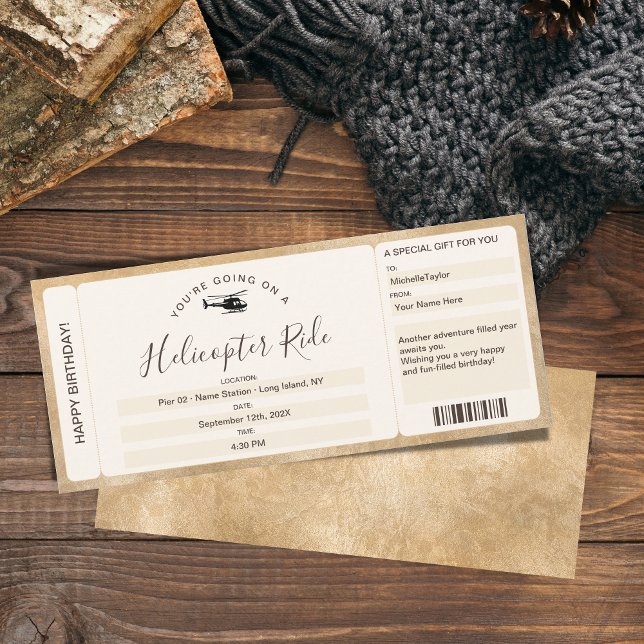 Surprise Boarding pass Ticket Helicopter Ride Invitation (Creator Uploaded)