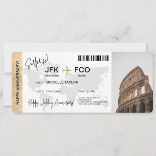 Surprise Boarding Pass Trip Ticket Destination Invitation