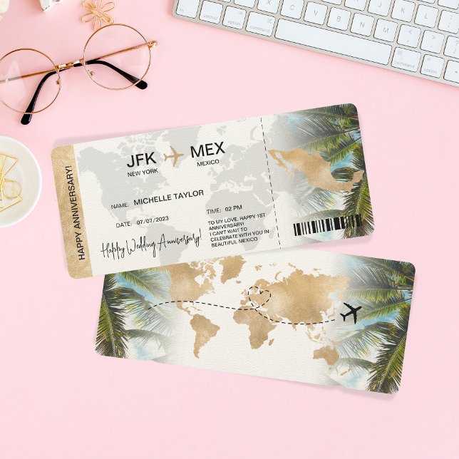 Surprise Boarding Pass Trip Ticket Mexico Invitation (Creator Uploaded)