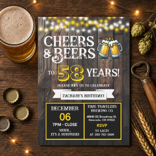 Surprise Brewery Cheers and Beers to 58 Years Invitation