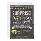 Surprise Cheers and Beers 60th Birthday Invitation
