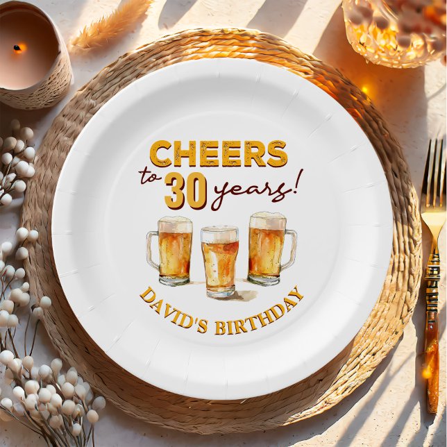 Surprise Cheers and Beers Birthday Party Paper Plate (Creator Uploaded)