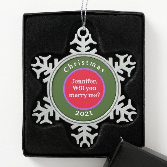 SURPRISE CHRISTMAS MARRIAGE PROPOSAL ORNAMENT (Box)
